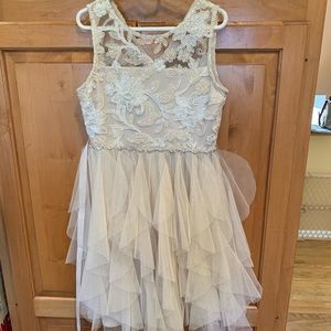 Ivory and lace girls dress perfect for wedding